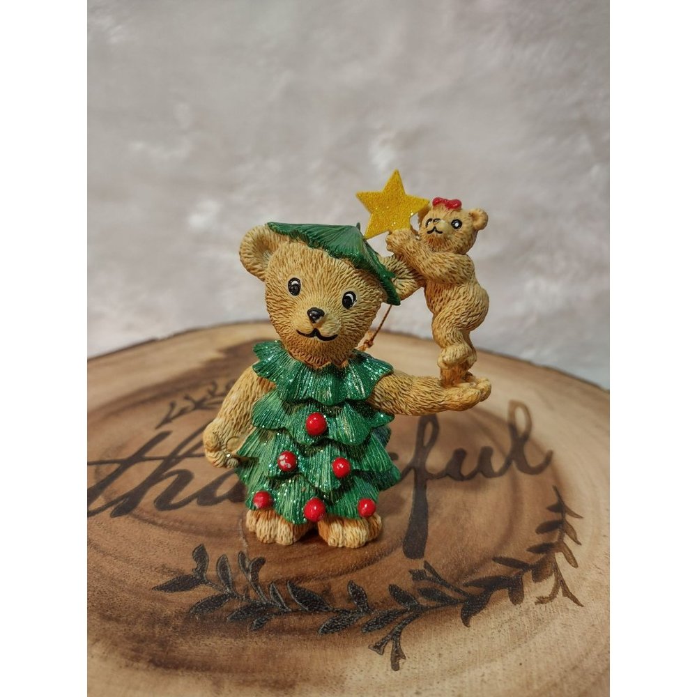 CLAIRE'S Vintage 1997 Christmas Tree Bear Ornament